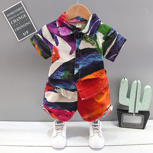 Children's Abstract Large Leaf Two-piece Set